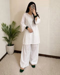 White Farshi 2 PC Stitched