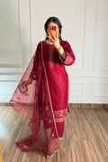 Elmire Maroon 3PC Stitched