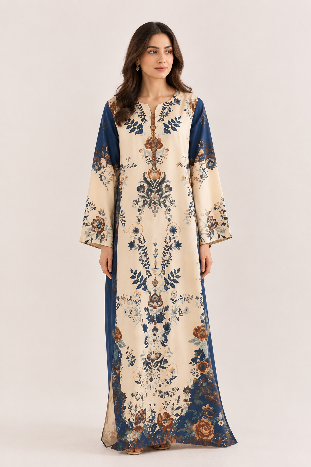 Ocean Blue Kaftan 1PC