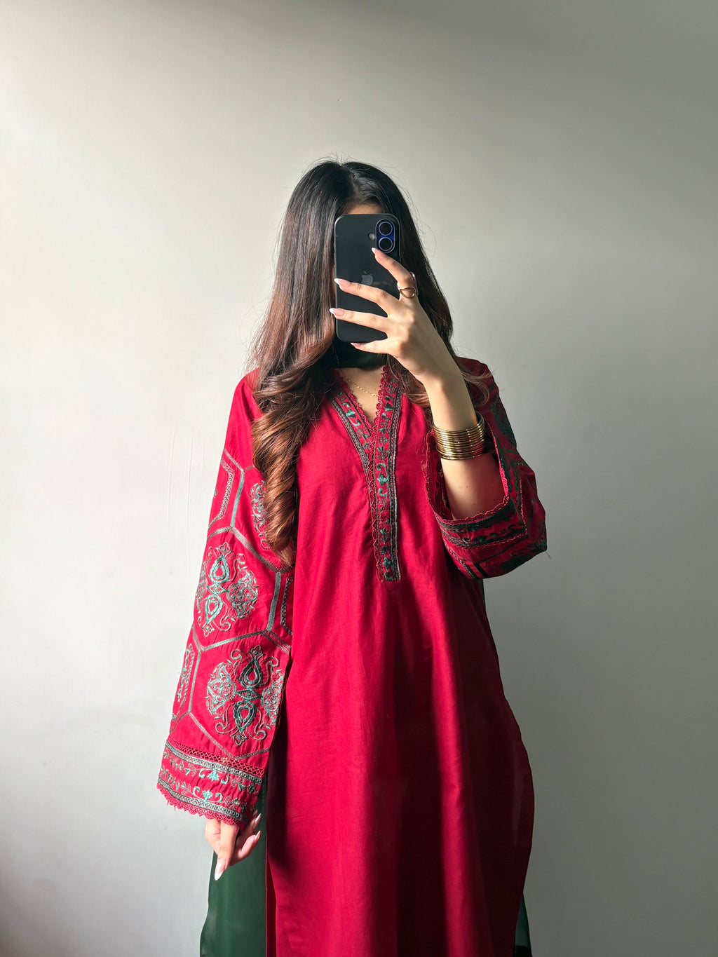 Crimson Allure 3PC Stitched