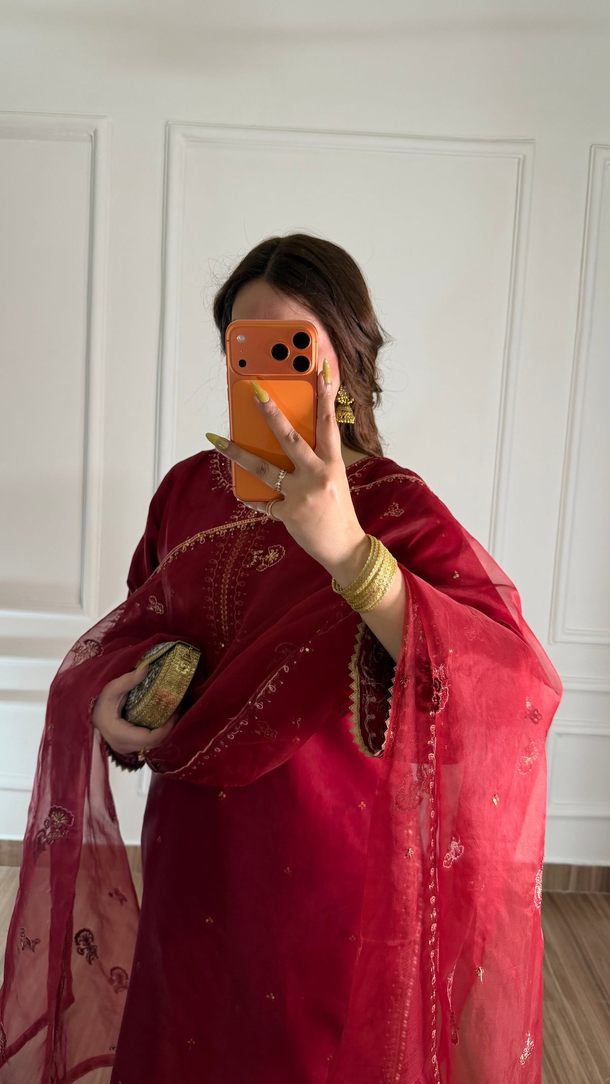 Elmire Maroon 3PC Stitched