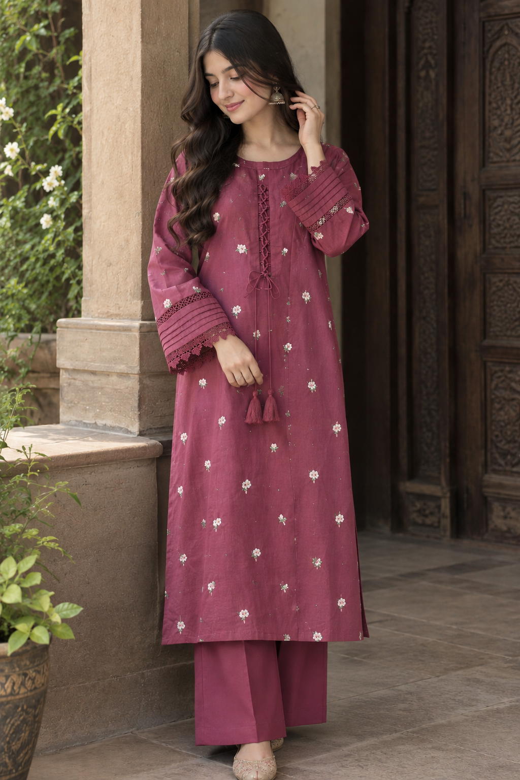 Rapunzel Pink 3PC Stitched